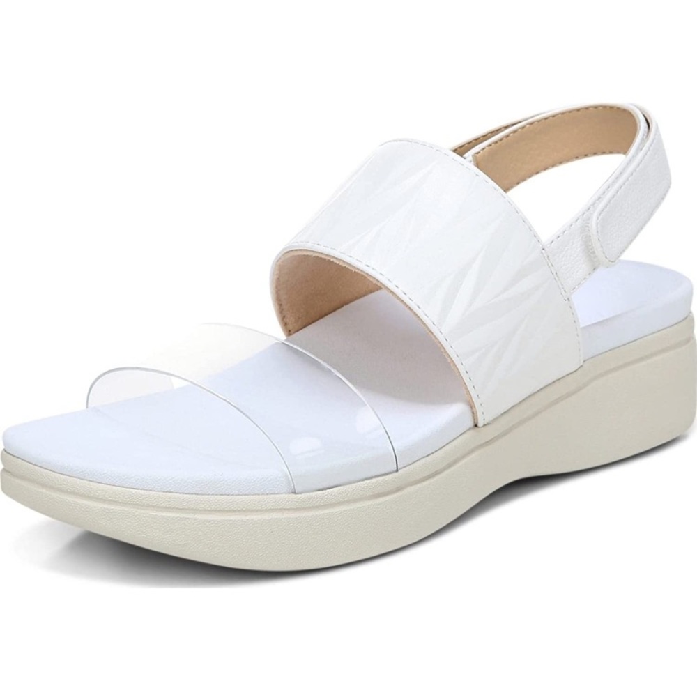 Vionic White Clear Two-Band Slingback Sandal